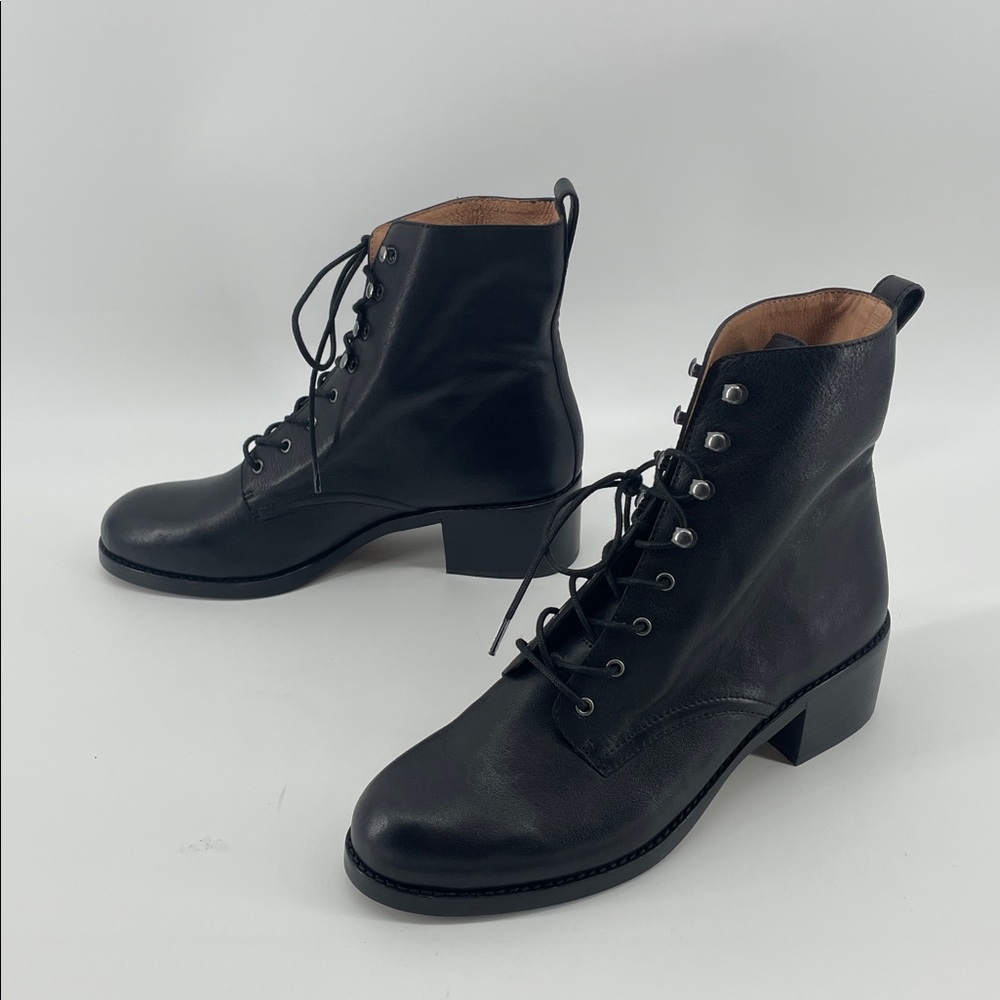 Madewell The Patti Lace-Up Boot in True Black 10 S77 - Picture 3 of 9